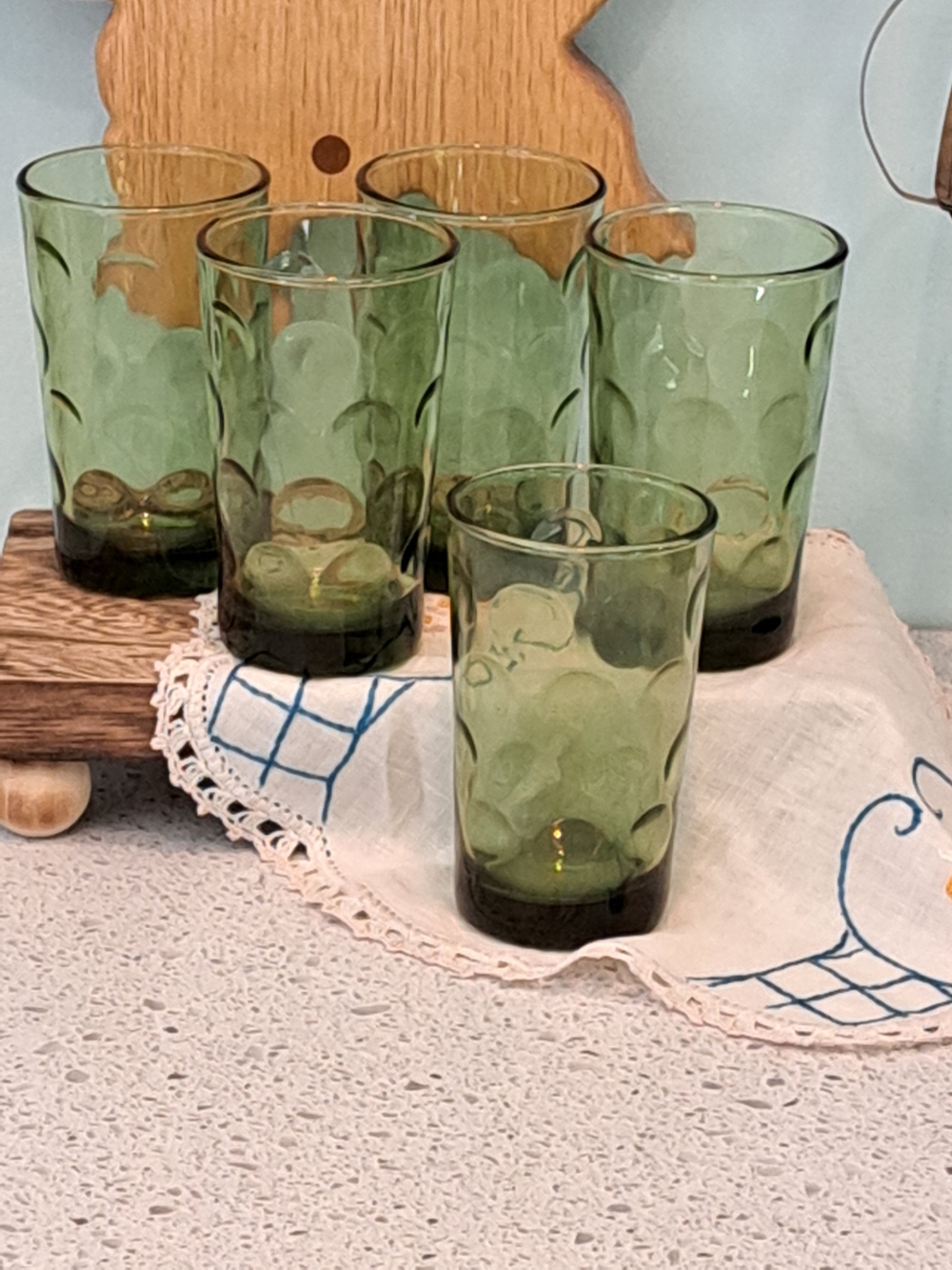 Eldorado Avocodo Green Glass Tumblers 10oz - Set of 5